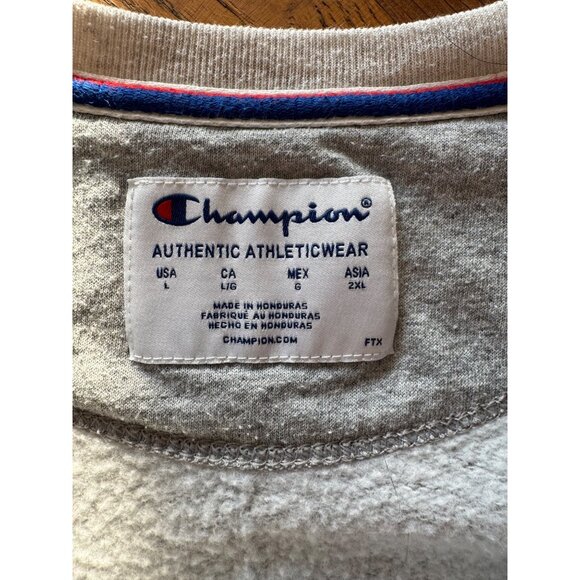 Champion Gray Womens Sweatshirt L Crewneck Pullover Cotton/Polyester - Picture 5 of 8